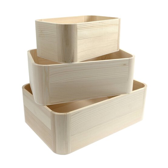 Wooden Deco Storage Set 3 Pieces