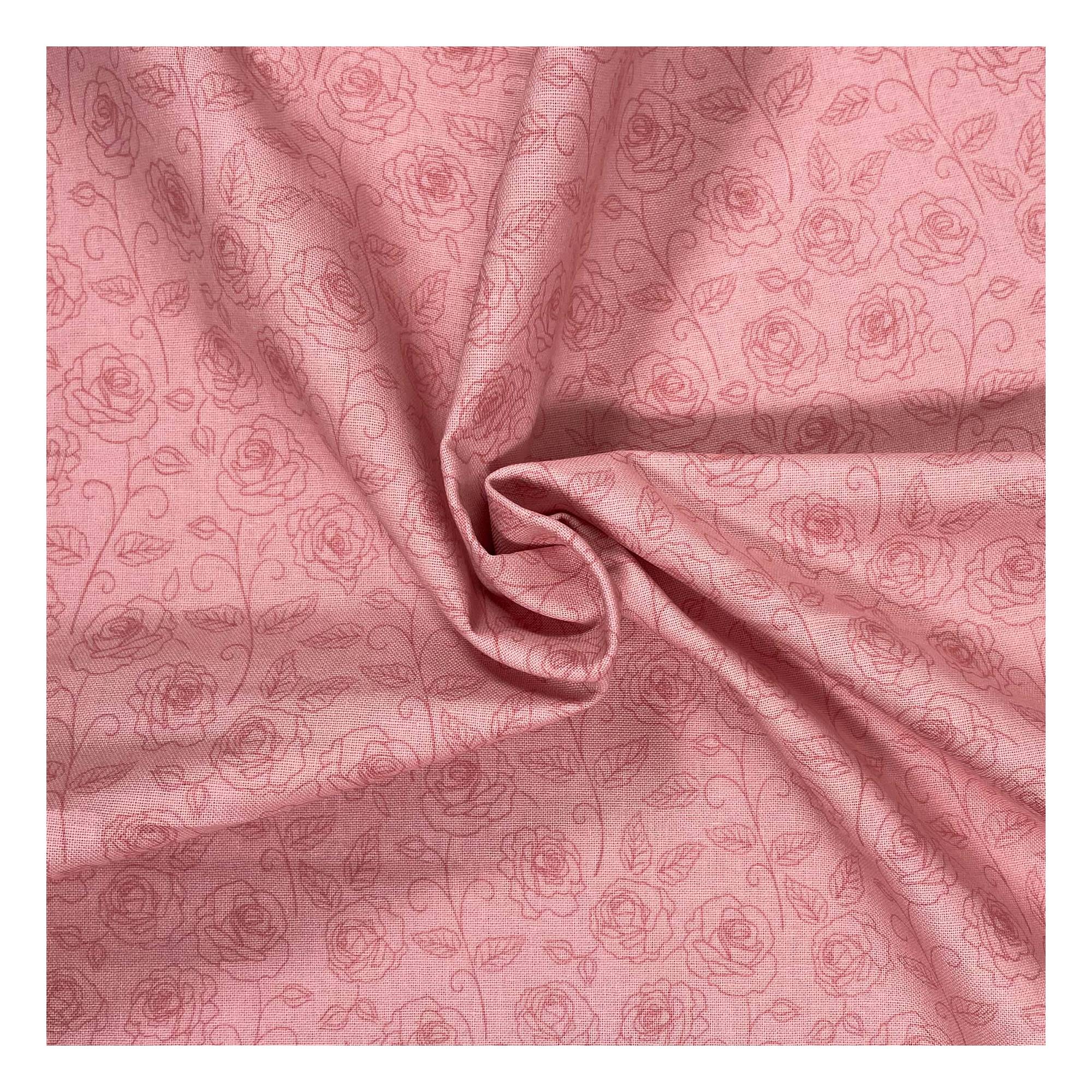Dusky Pink Cotton Rose Blender Fabric by the Metre