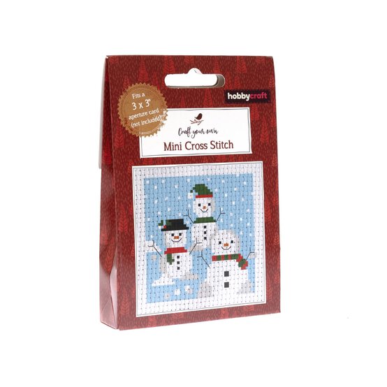 Snowman Mini Cross Stitch Kit