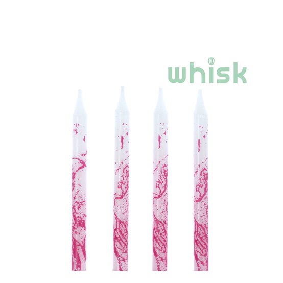 Whisk Pink Marbled Candles 24 Pack