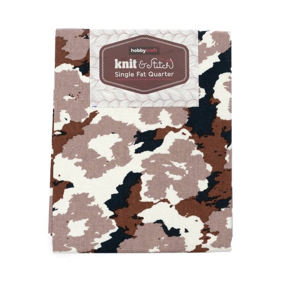 Brown Floral Camo Single Cotton Fat Quarter