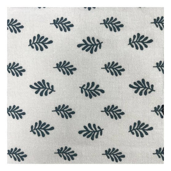White Leaf Polycotton Print Fabric by the Metre