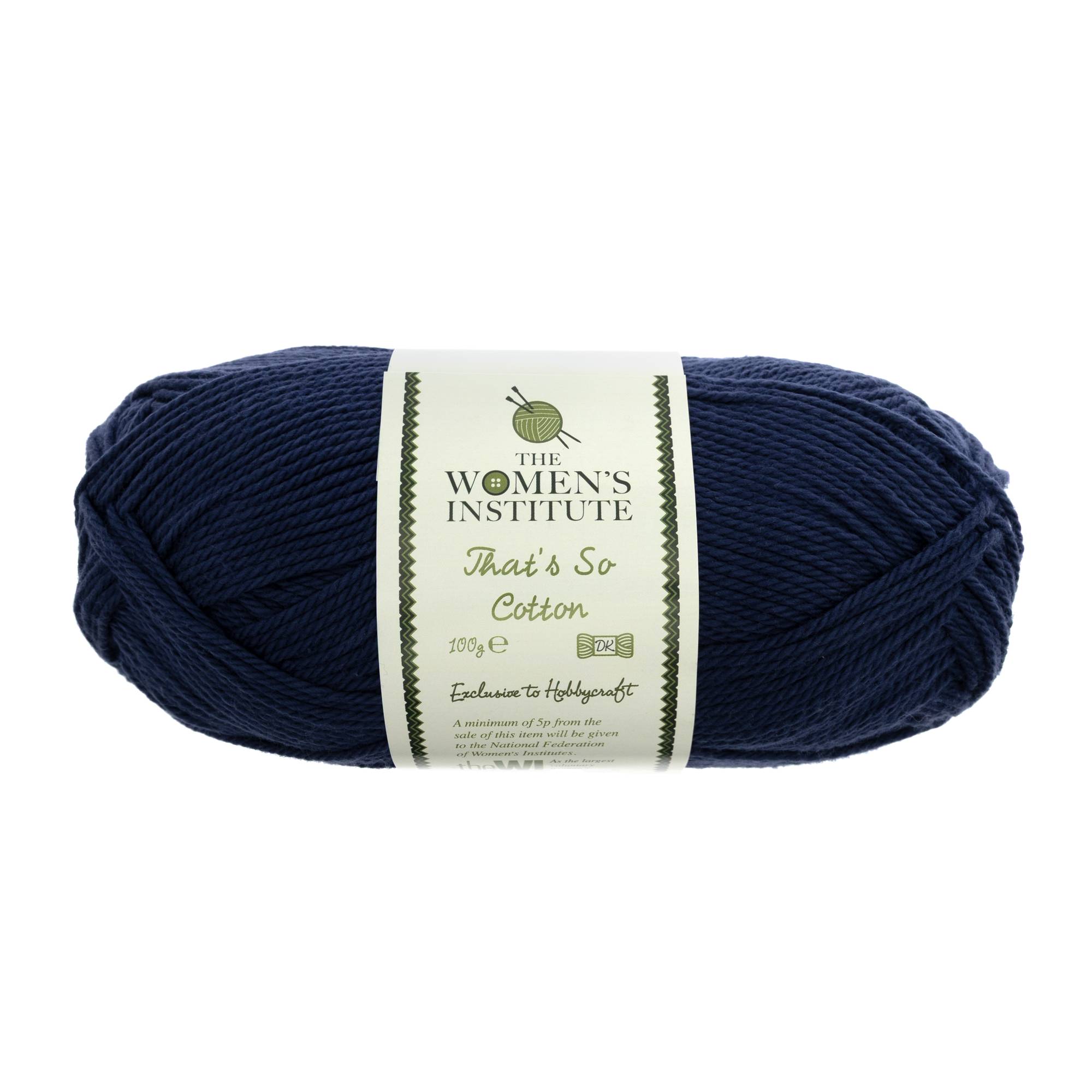 Women’s Institute Navy That’s So Cotton DK Yarn 100g
