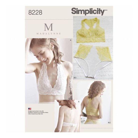 Simplicity Bra and Pants Sewing Pattern 8228