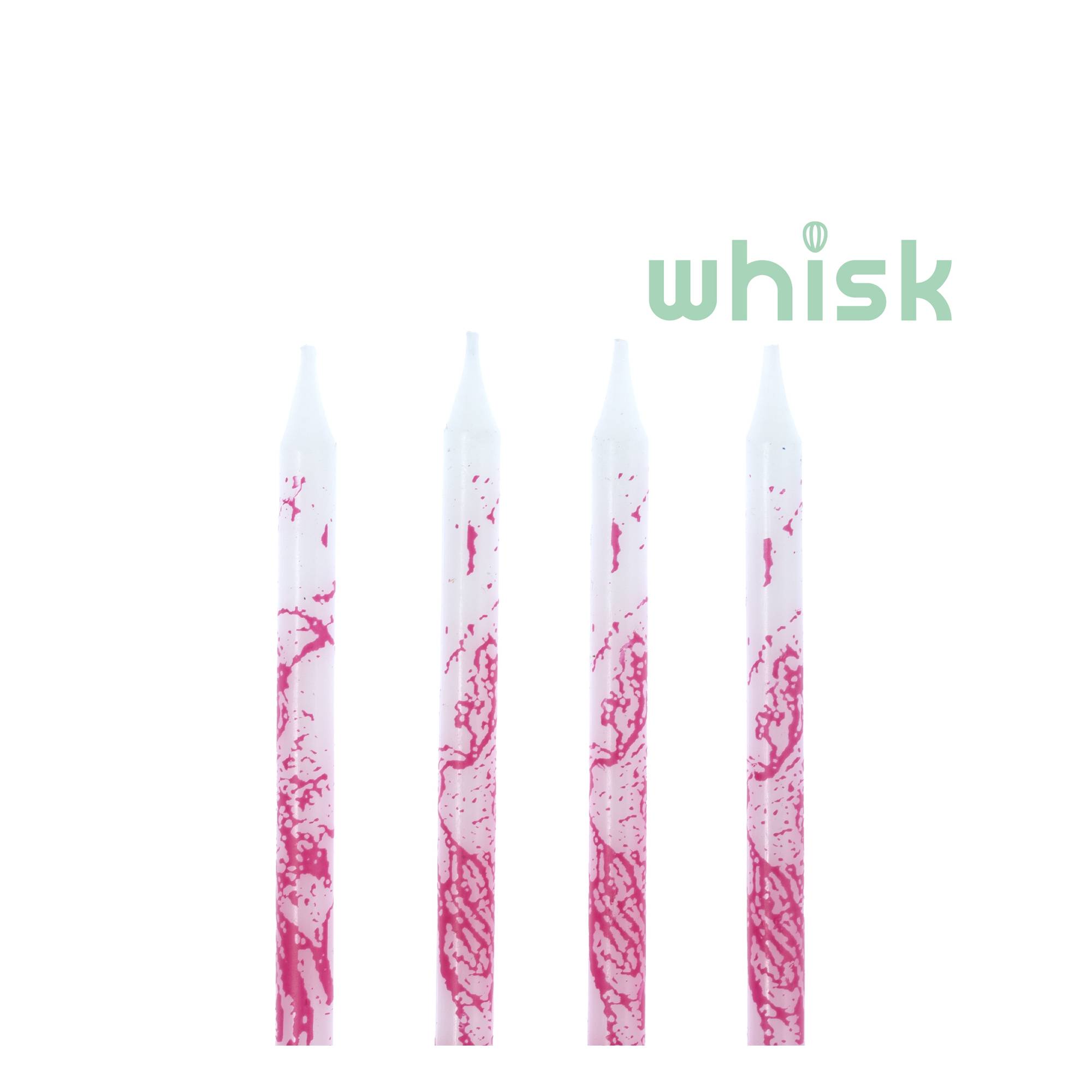 Whisk Pink Marbled Candles 24 Pack