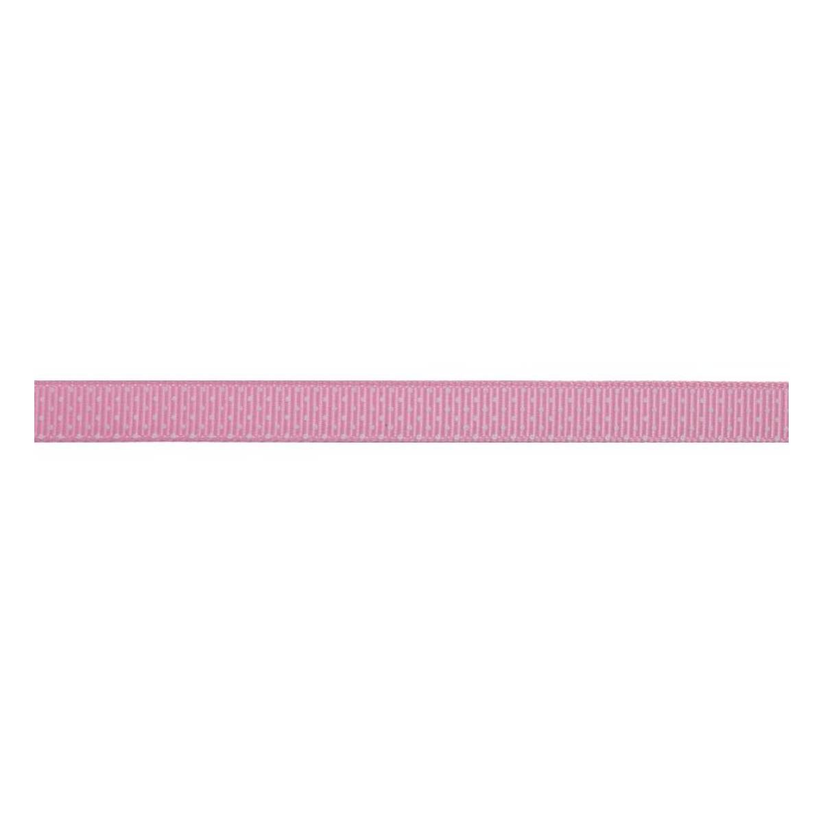 Pink Polka Dot Grosgrain Ribbon 10mm x 5m