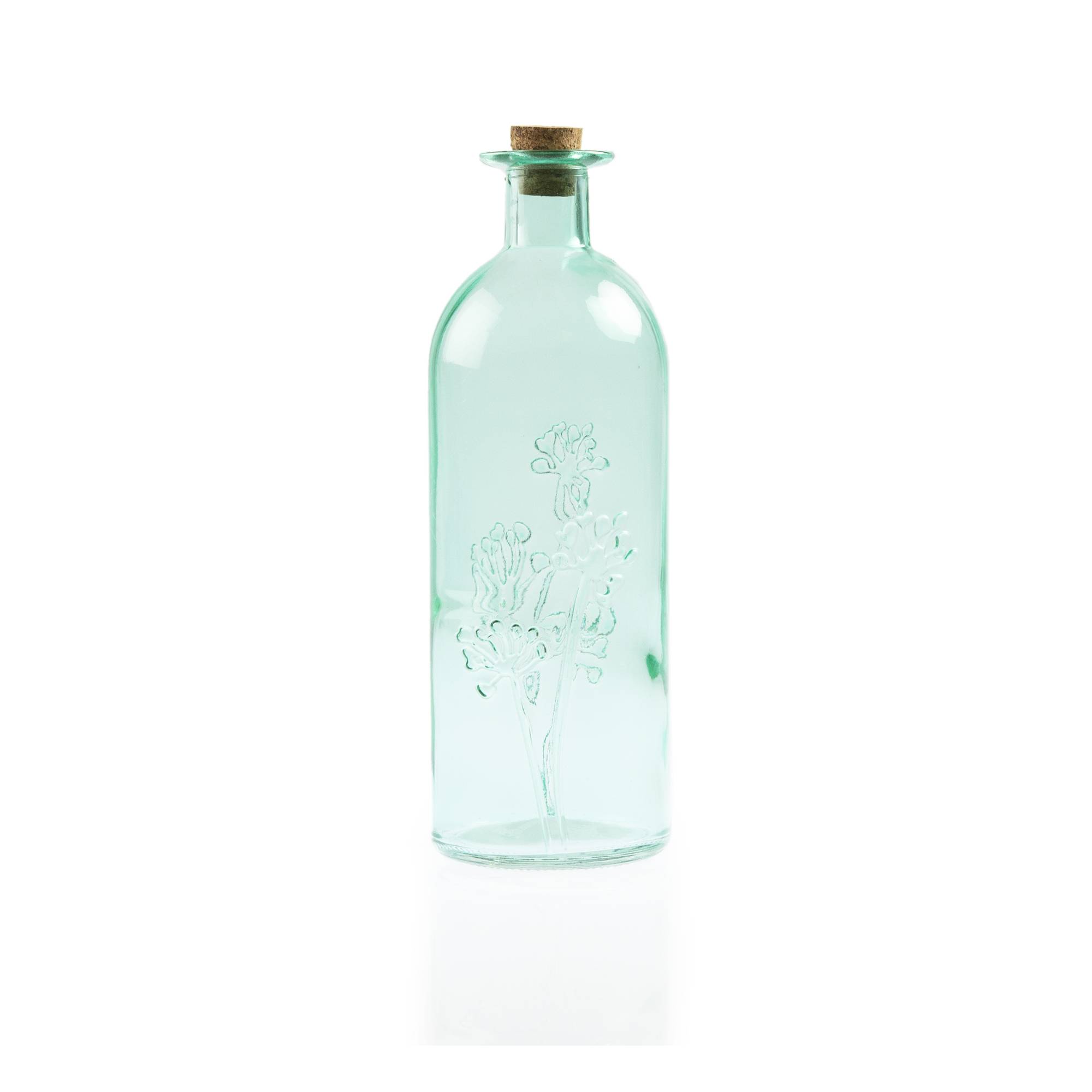 Green Floral Glass Bottle 500ml