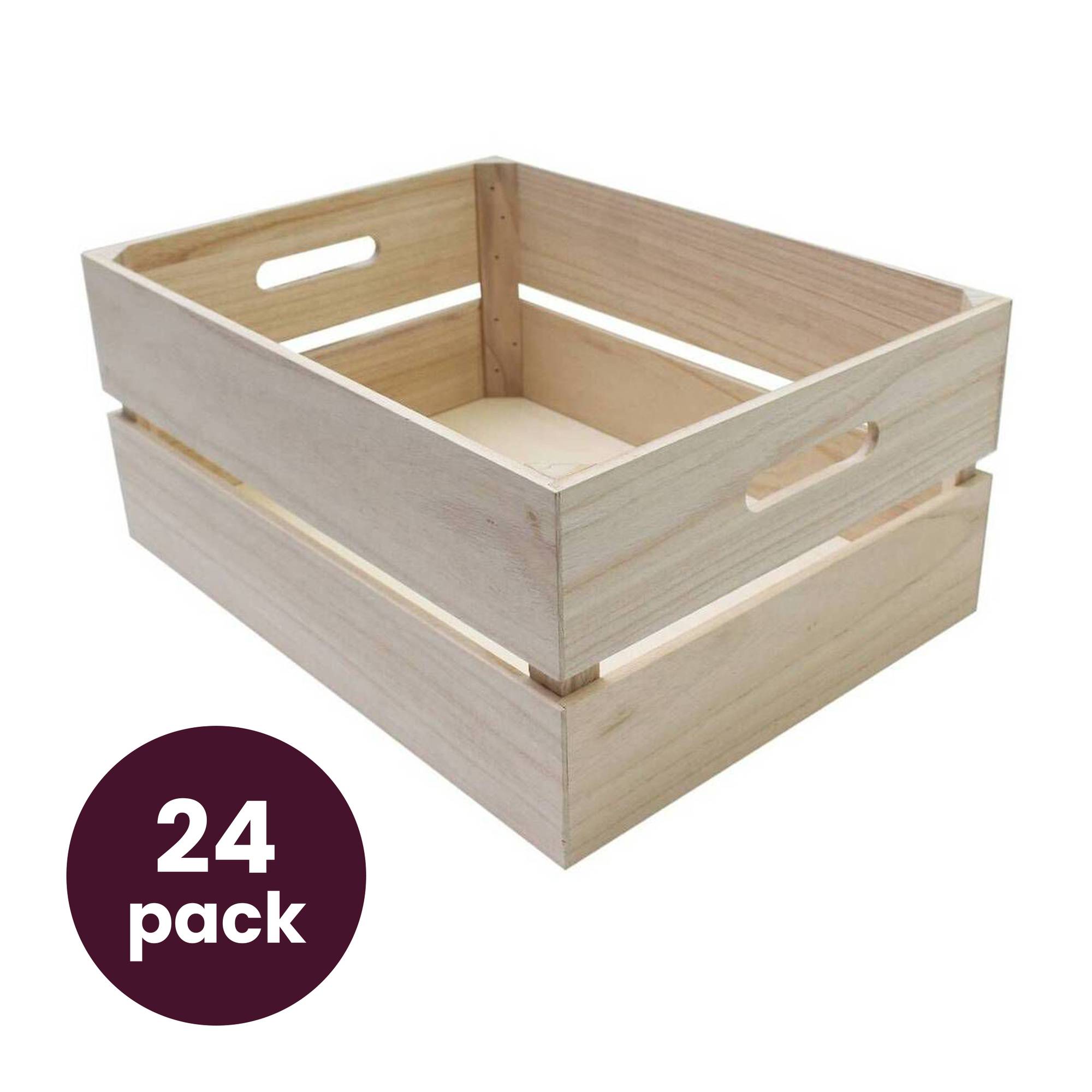 Natural Wooden Crate 24 Pack Bundle