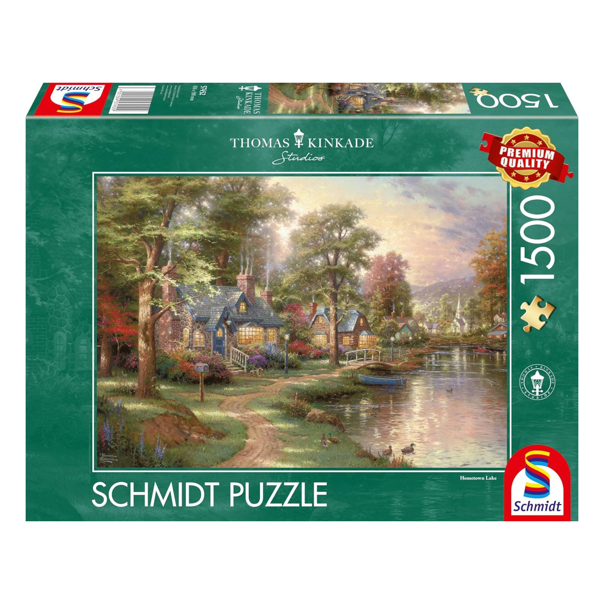 Schmidt Thomas Kinkade Hometown Lake Jigsaw Puzzle 1500 Pieces