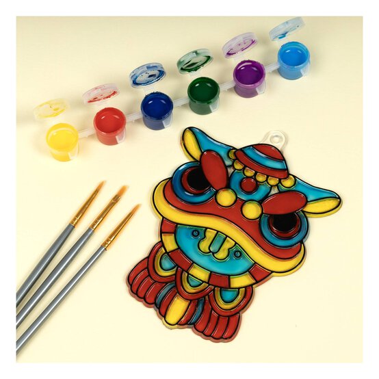 Lion Dance Plastic Suncatcher