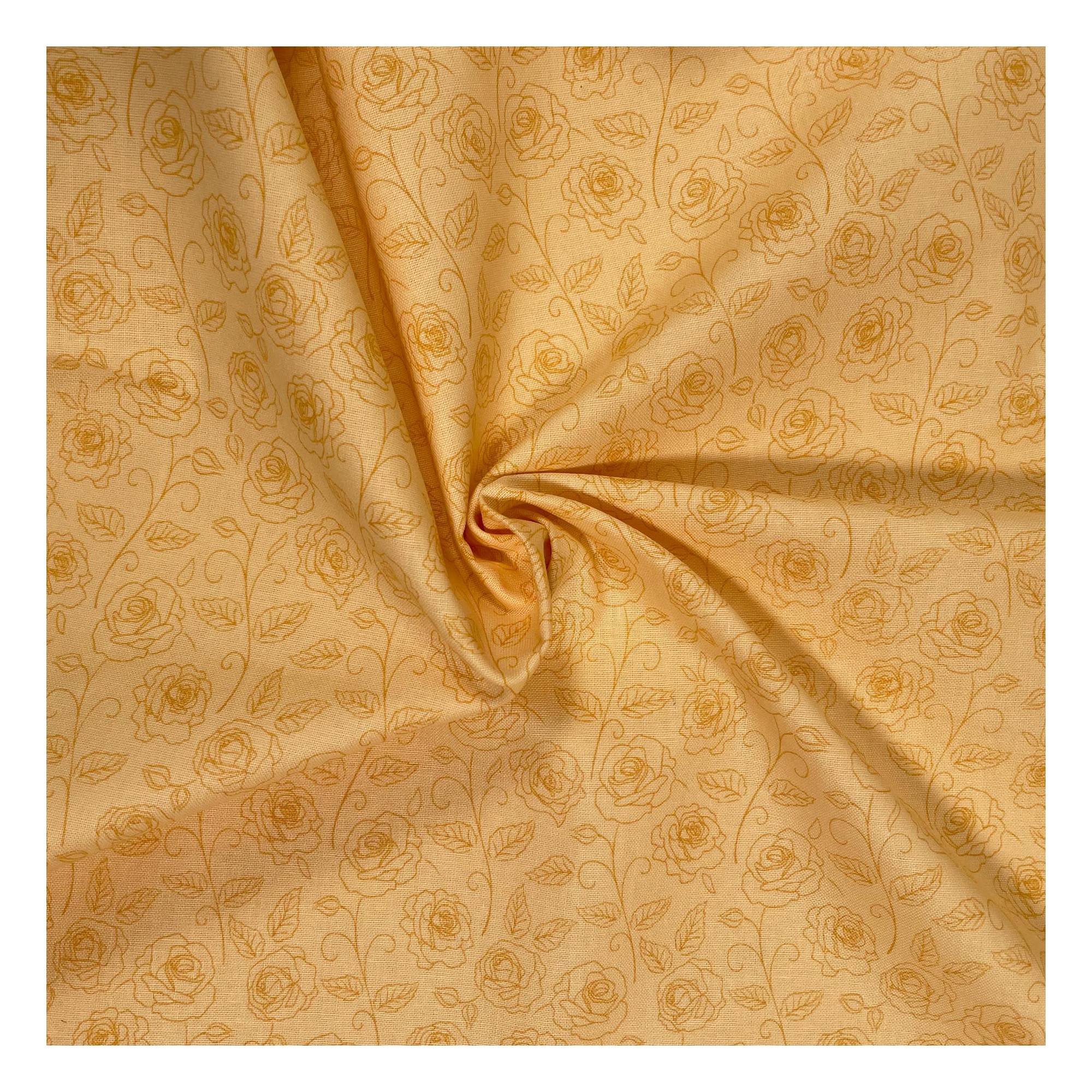 Lemon Cotton Rose Blender Fabric by the Metre