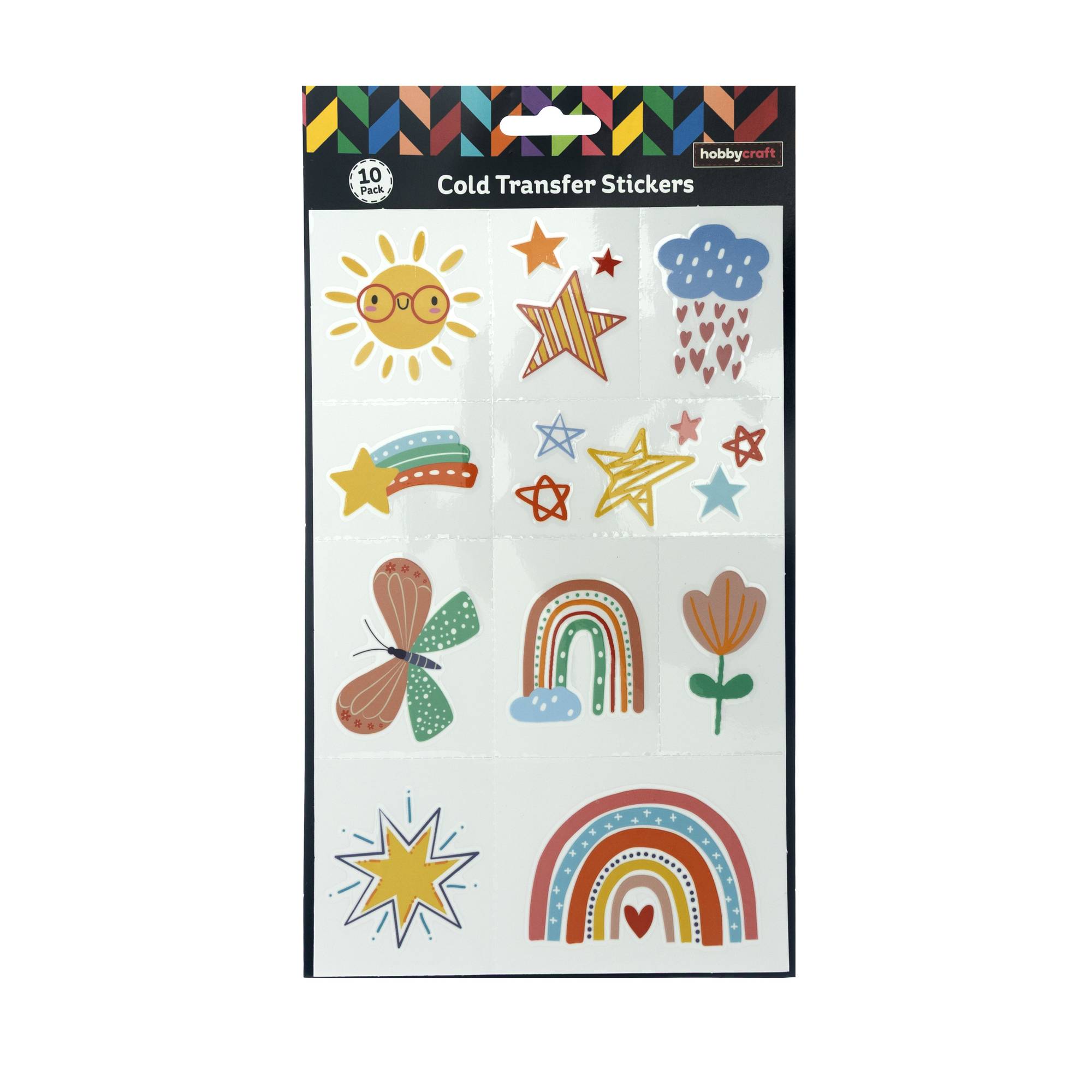 Rainbow Cold Transfer Sticker Sheet 10 Pack