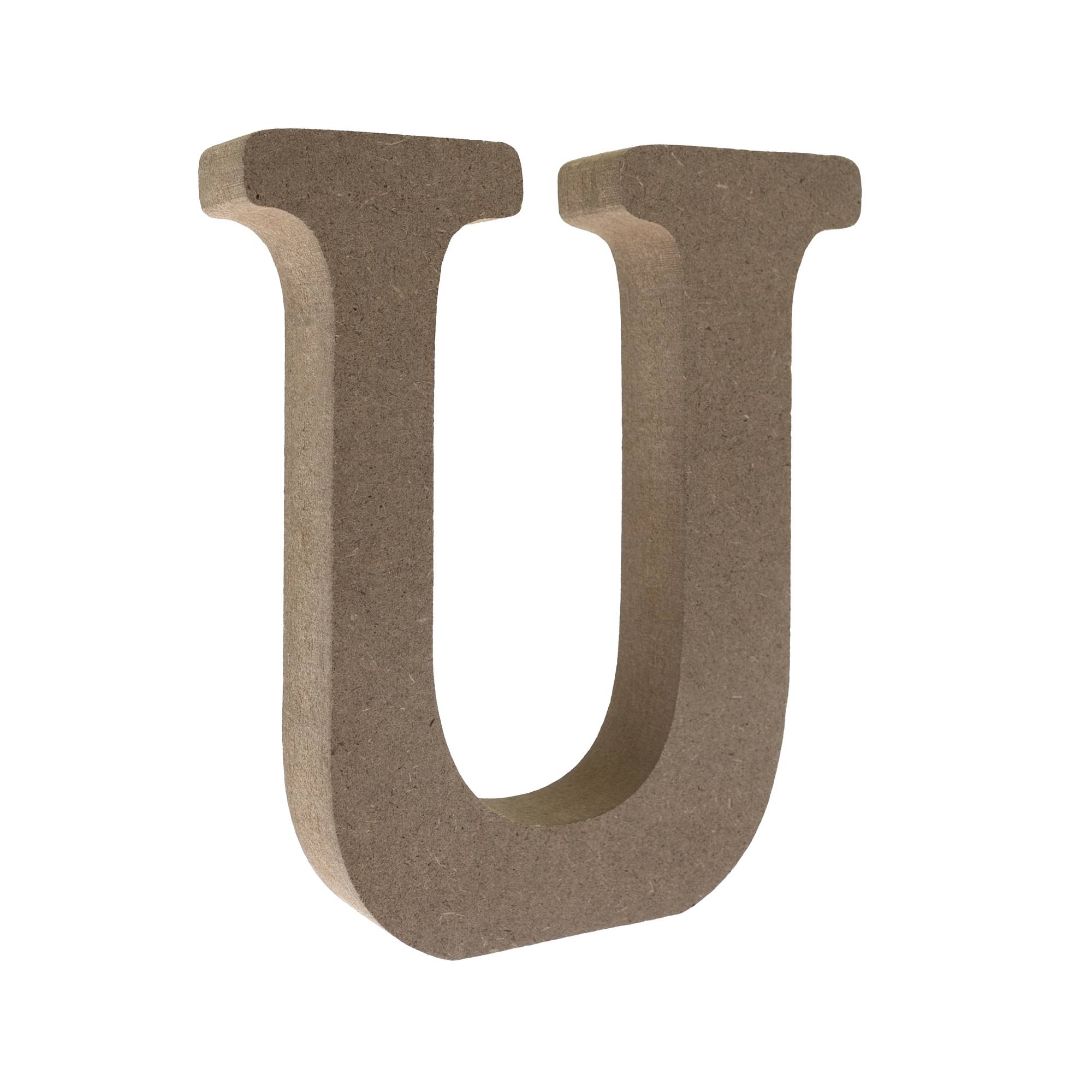 MDF Wooden Letter U 13cm