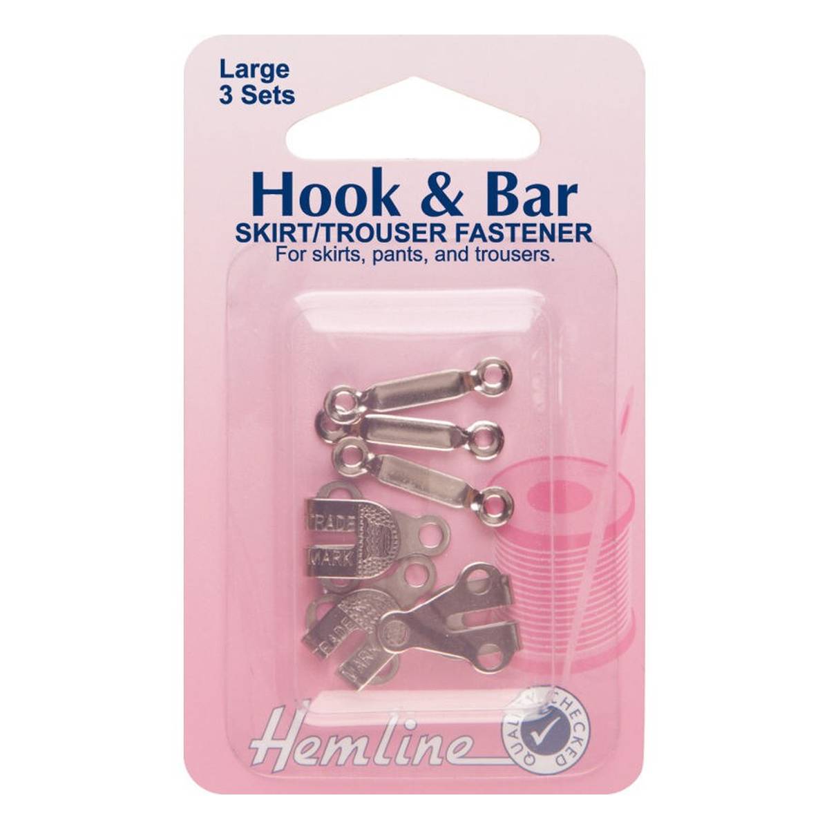 Hemline Hook and Bar Trouser Fasteners 3 Pack