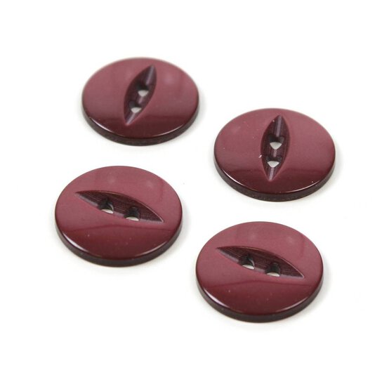 Hemline Wine Basic Fish Eye Button 4 Pack