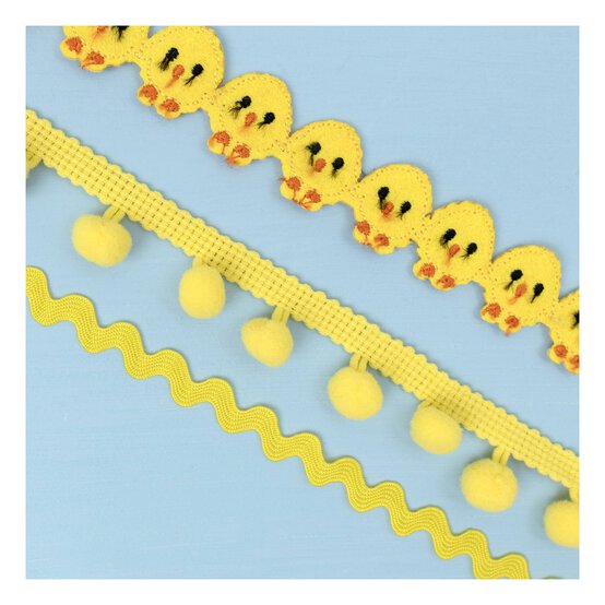 Yellow Chick Easter Trims 3 Pack