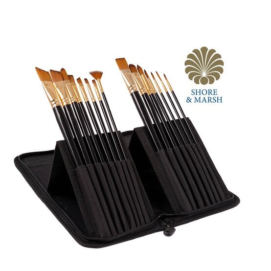 Shore & Marsh Brush Set and Case 15 Pack
