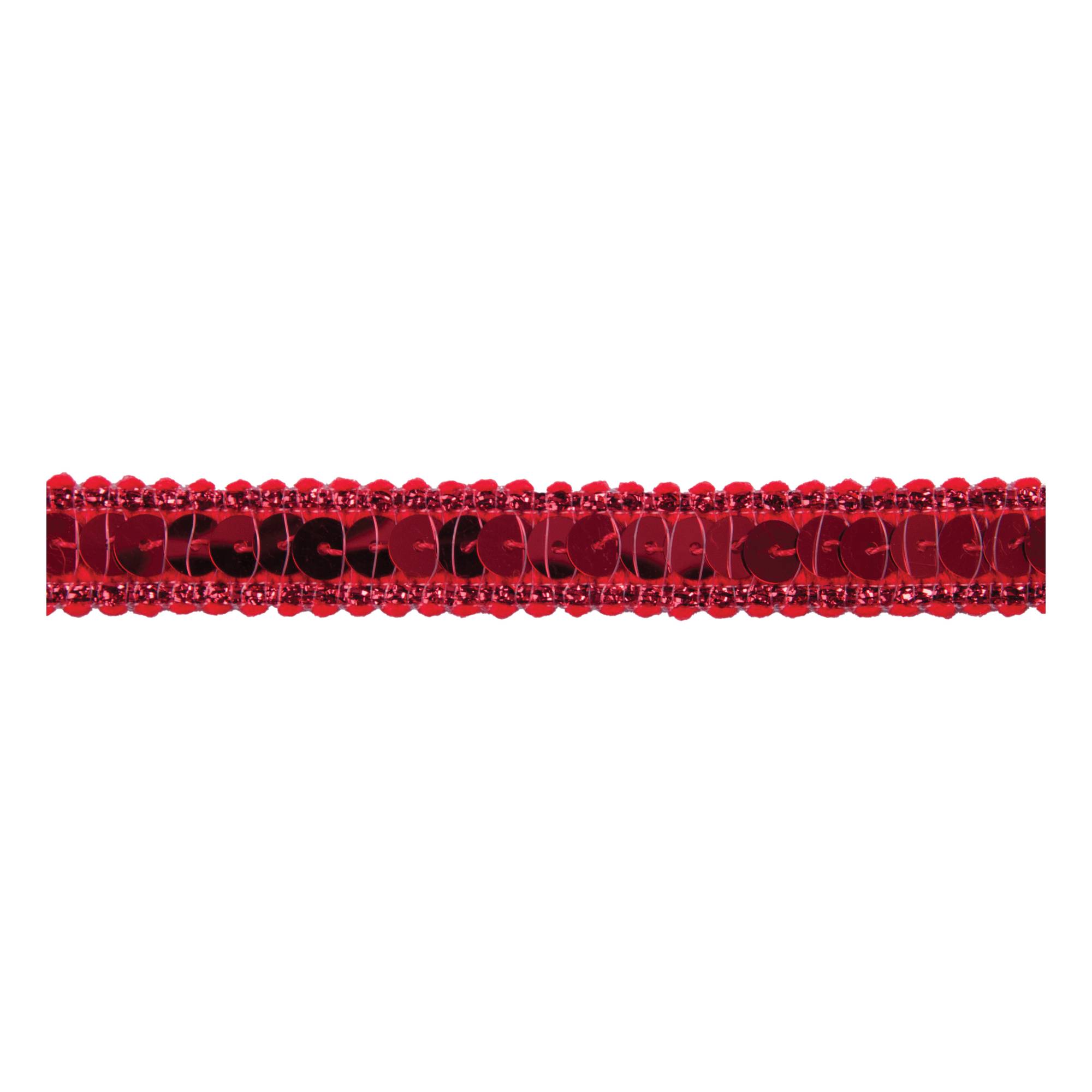 Red Metallic-Edged Sequin Trim by the Metre