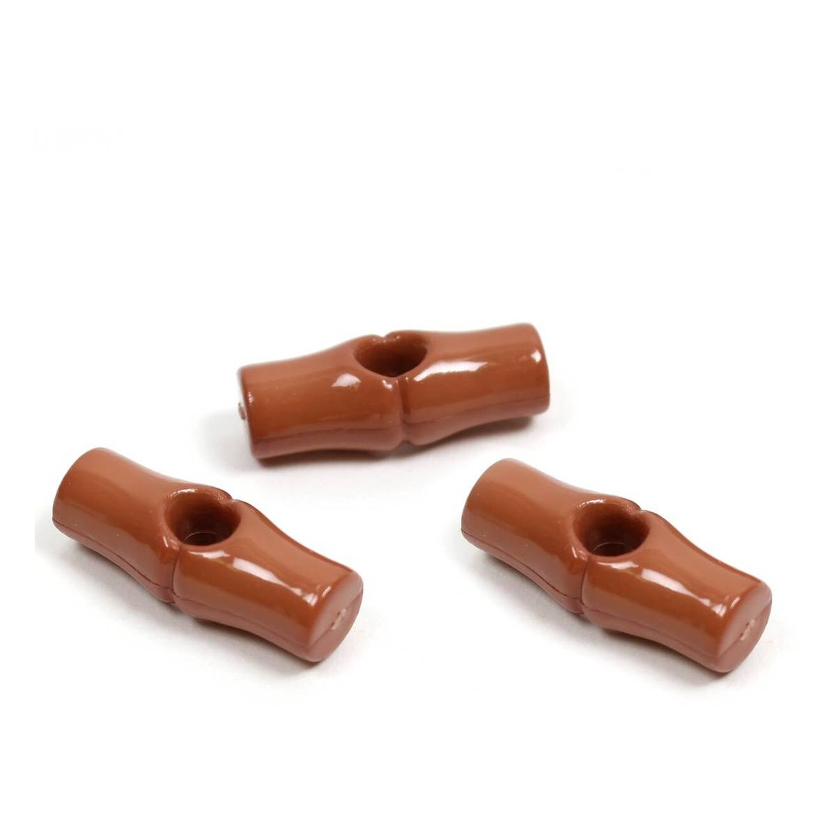 Hemline Brown Basic Toggle Button 3 Pack