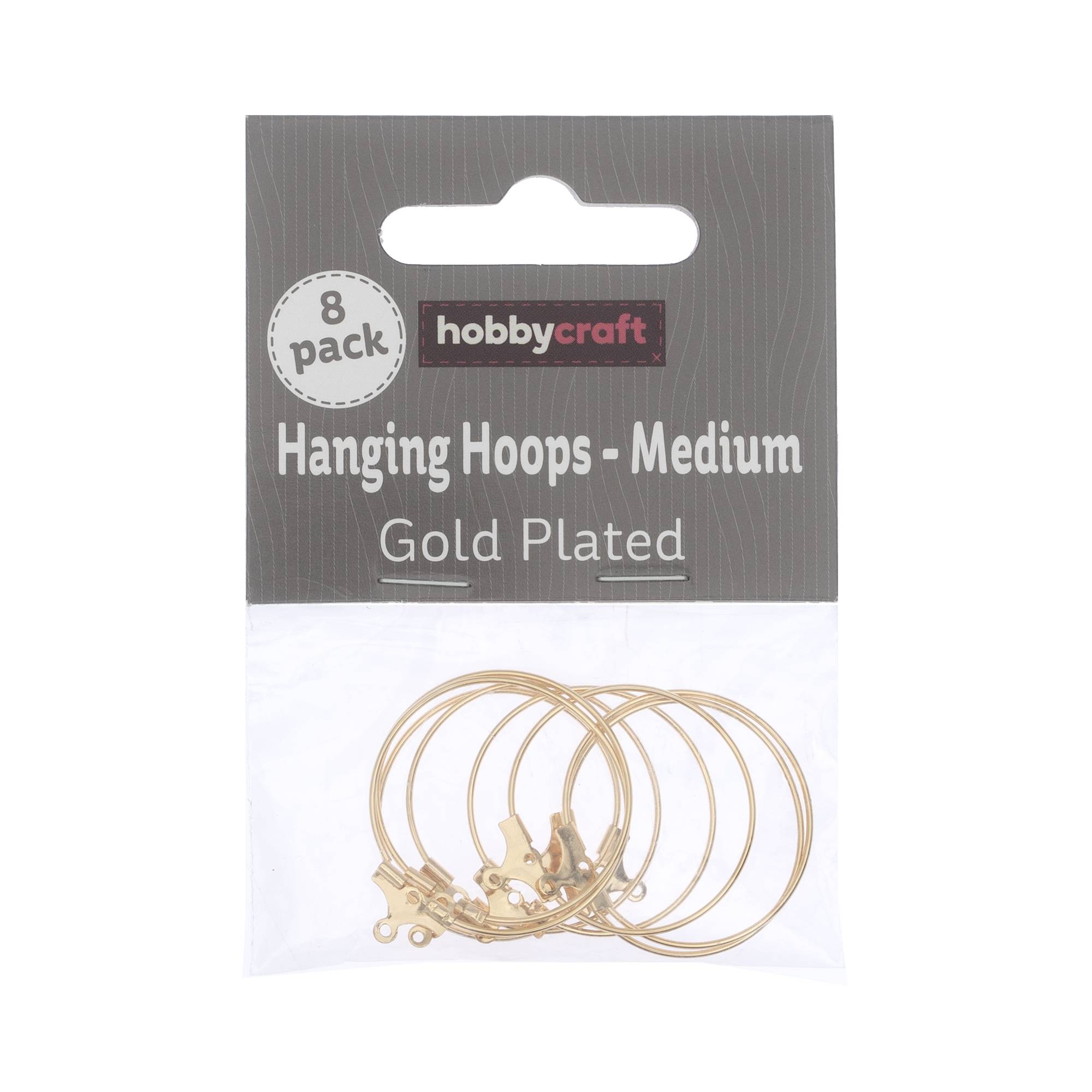 Gold Plated Hanging Hoops 25mm 10 Pack