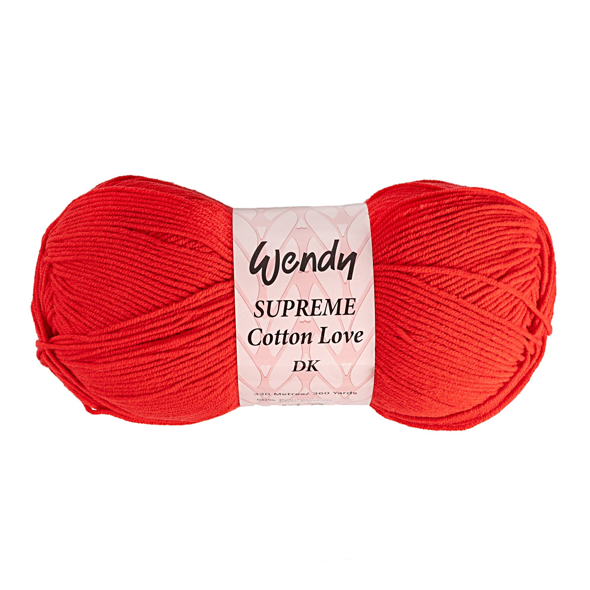 Wendy Red Supreme Cotton Love DK Yarn 100g
