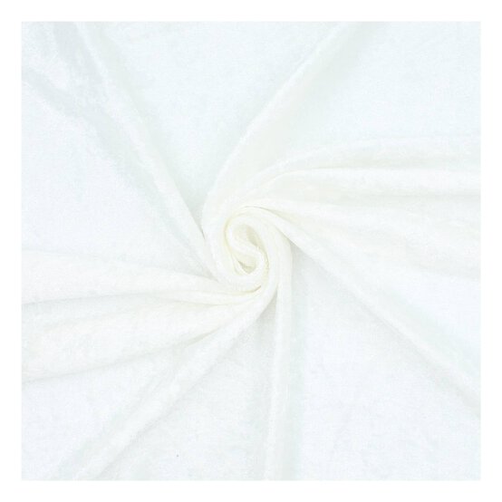 Cream Crushed Velour Fabric by the Metre