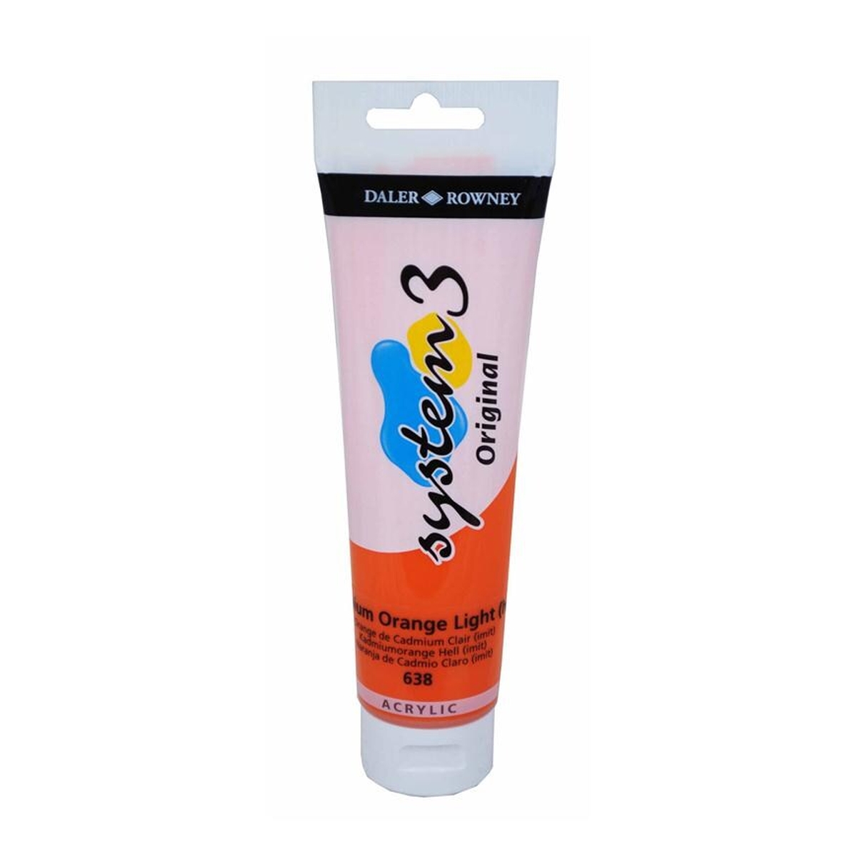 Daler-Rowney System3 Cadmium Orange Light Hue Acrylic Paint 150ml