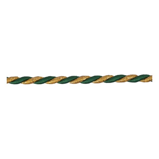 Green and Gold 6mm Cord Trim by the Metre