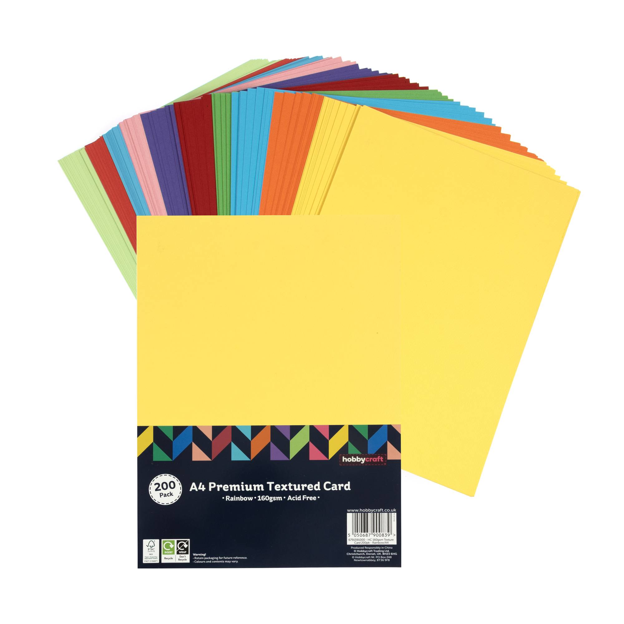 Rainbow Textured Card A4 200 Pack