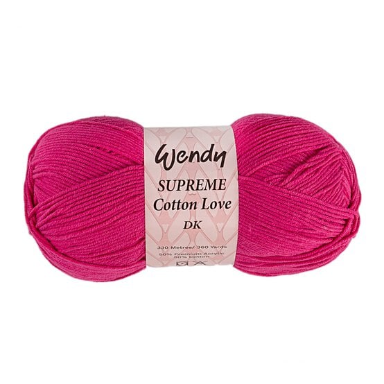 Wendy Raspberry Supreme Cotton Love DK Yarn 100g