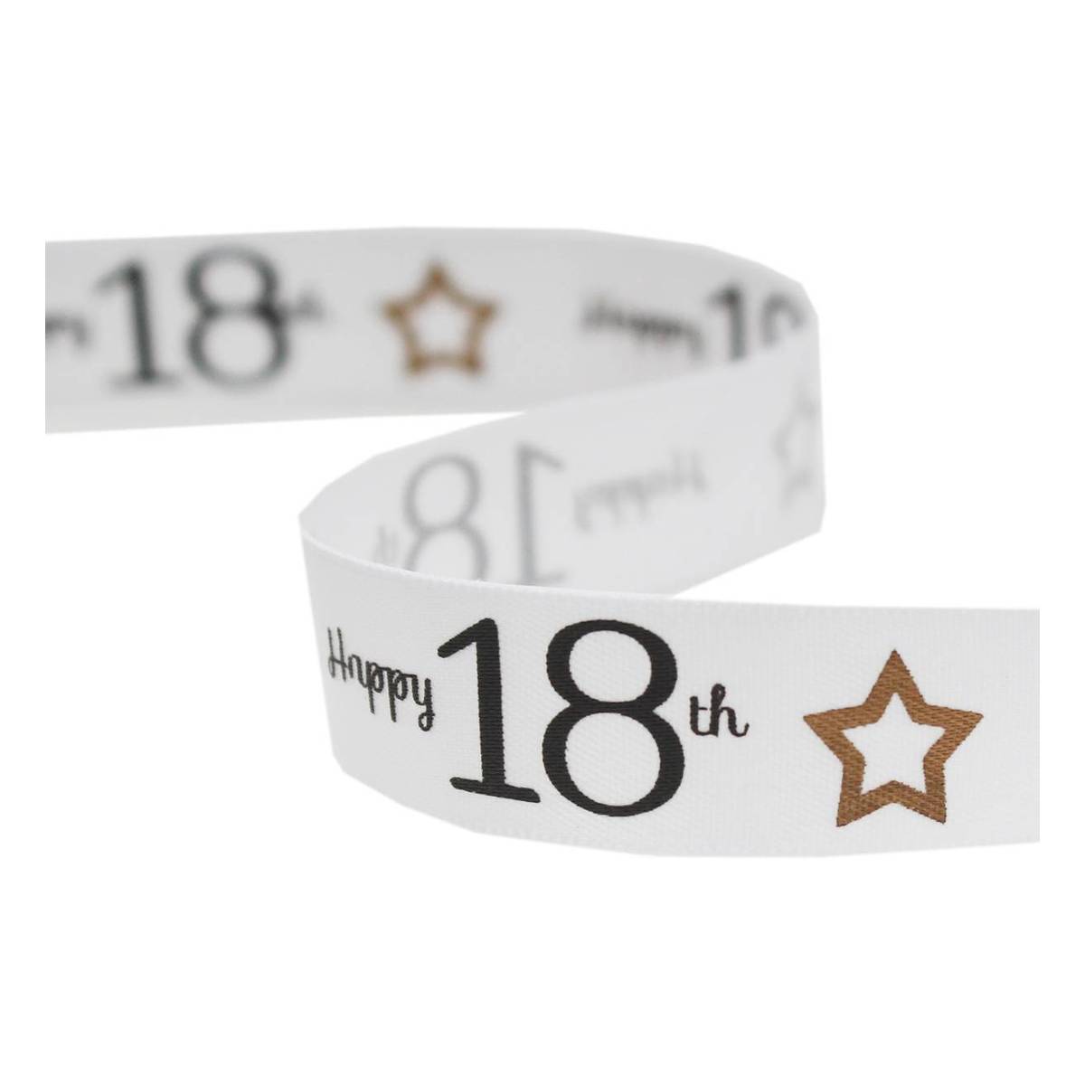 Happy 18th Satin Ribbon 16mm x 4m