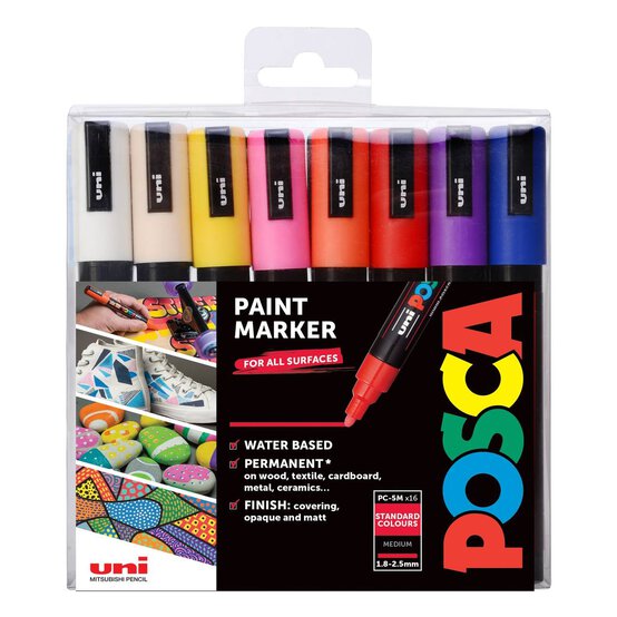 Uni-ball Posca PC-5M Marker Pens 16 Pack