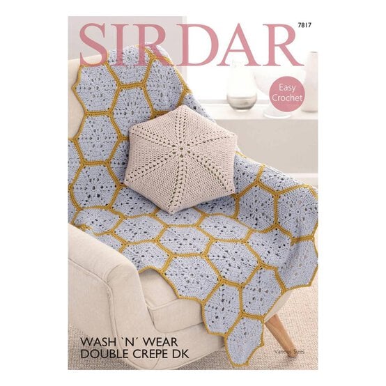 Sirdar Wash 'n' Wear Double Crepe Blanket and Cushion Cover Digital Pattern 7817