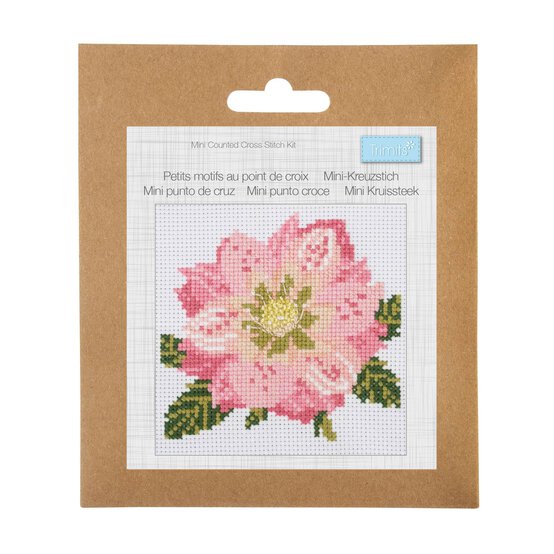 Trimits Hellebore Counted Cross Stitch Kit 13cm x 13cm