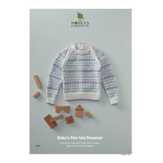 Women's Institute Vintage Baby's Fair Isle Sweater Digital Pattern 0073