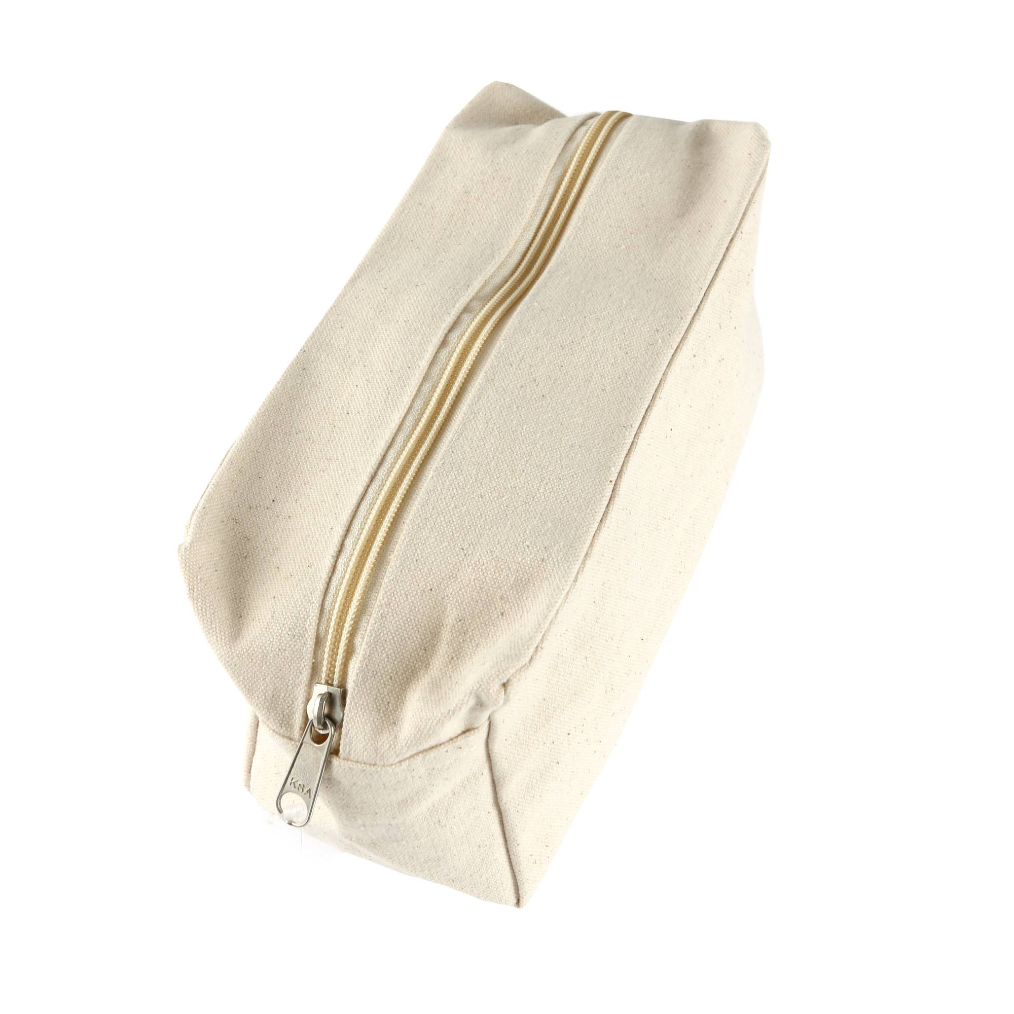 Natural Cotton Zip Pouch 21cm x 8cm x 11cm