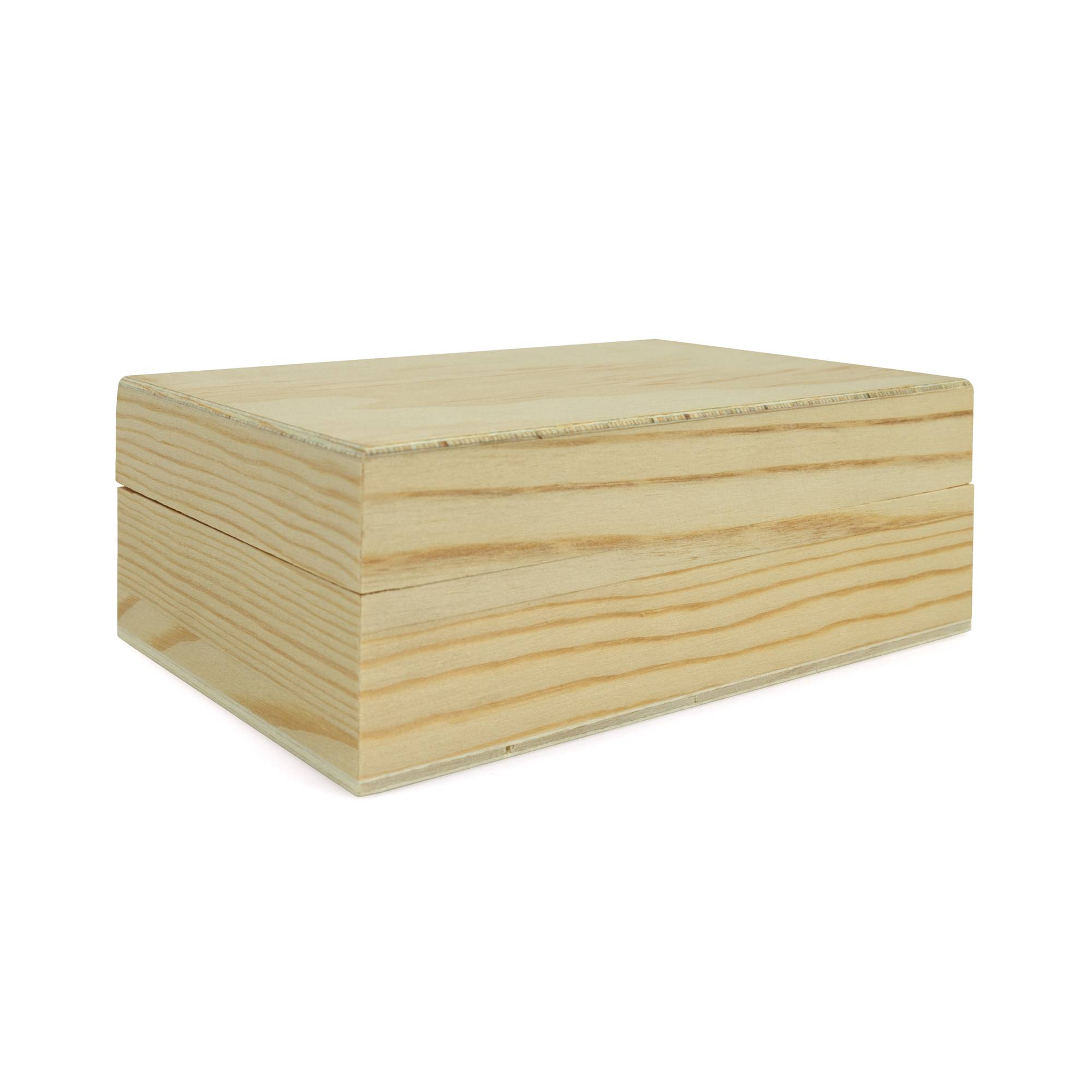 Wooden Pine Jewellery Box 14cm x 5cm x 9cm
