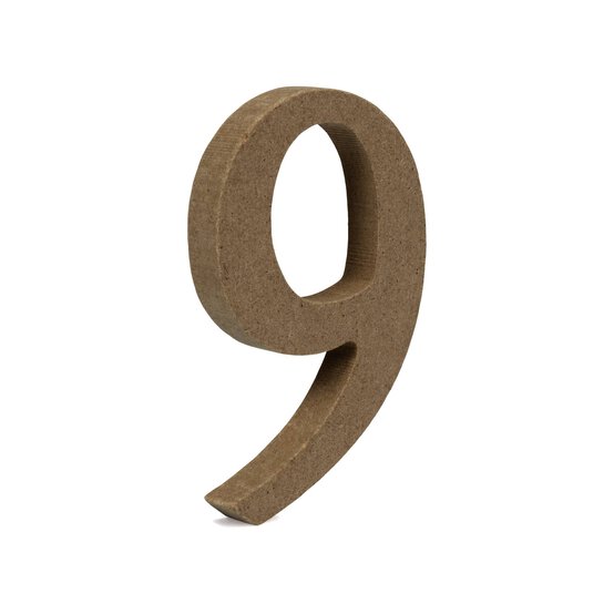 Mini MDF Wooden Number 9 8cm