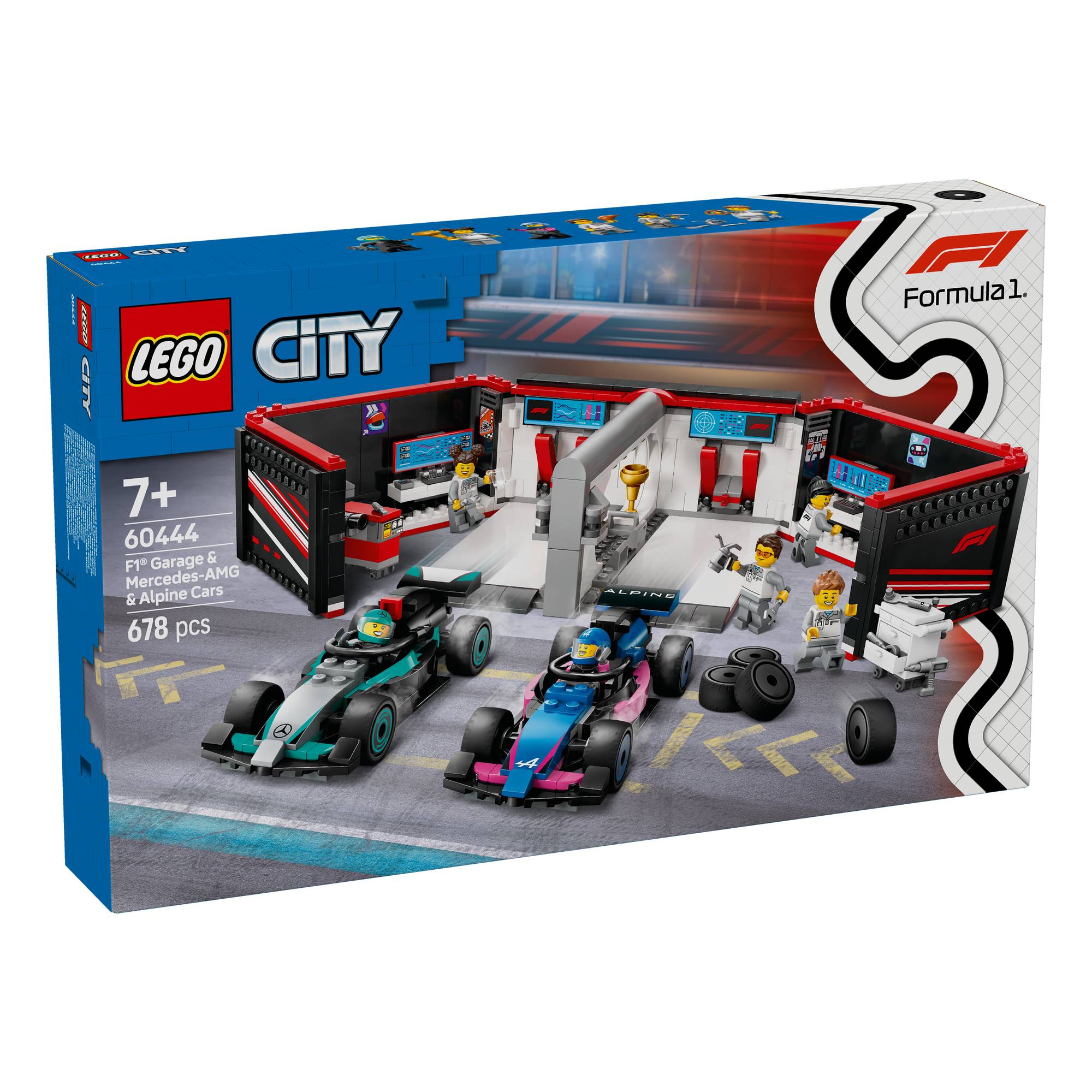 LEGO City F1 Garage and Mercedes-AMG and Alpine Cars