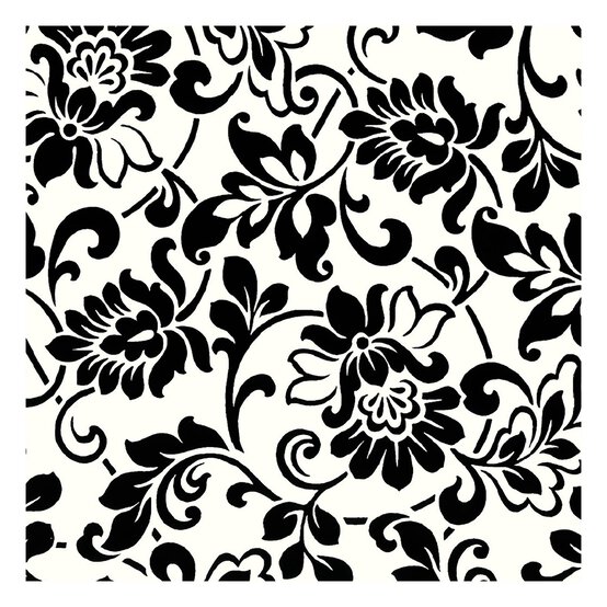 Fablon Black and White Damask Classic Sticky Back Plastic 45cm x 2m