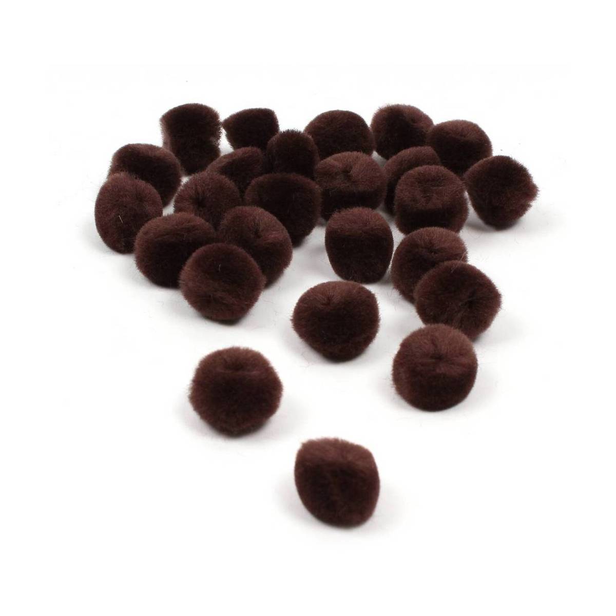 Dark Brown Pom Poms 2cm 25 Pack