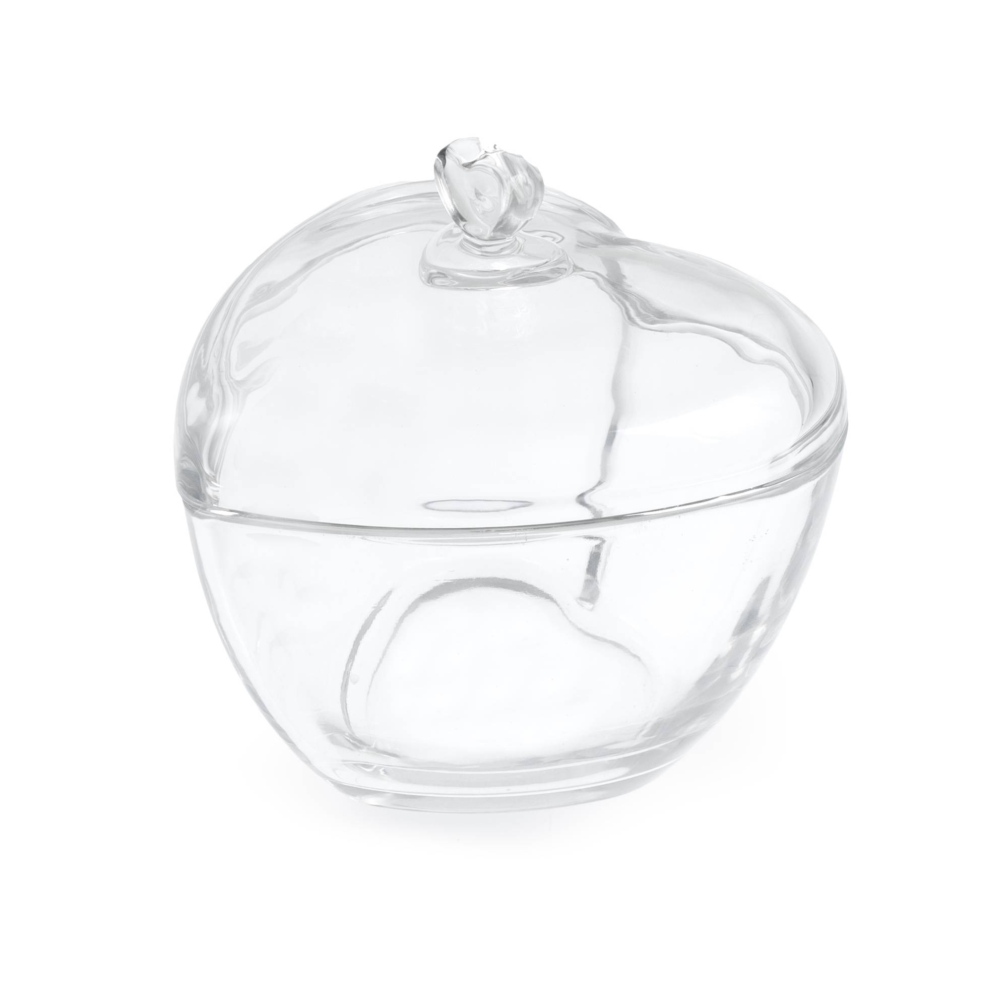 Heart Glass Bowl with Lid 17cm