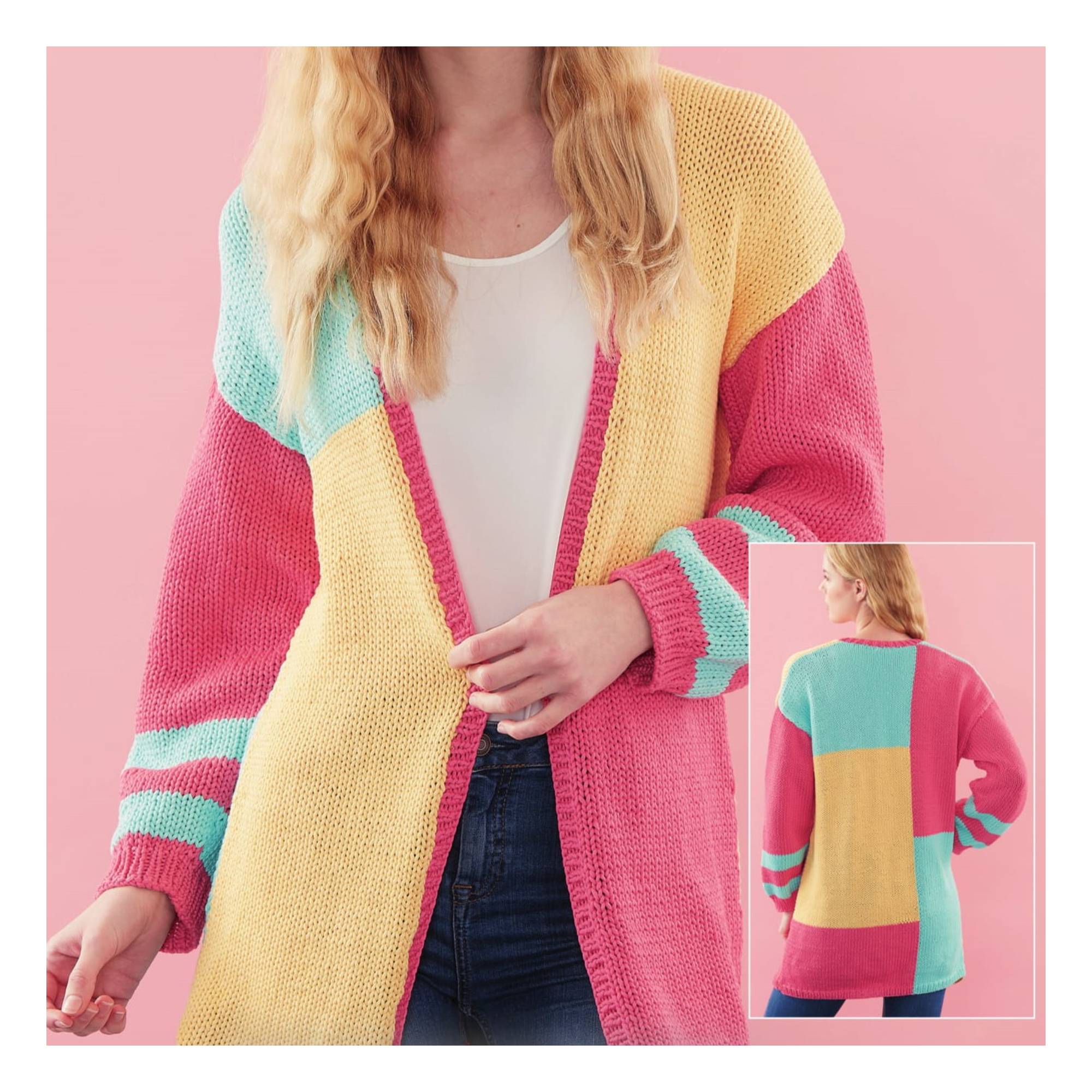 Knitcraft Colour Block Cardigan Digital Pattern 0106