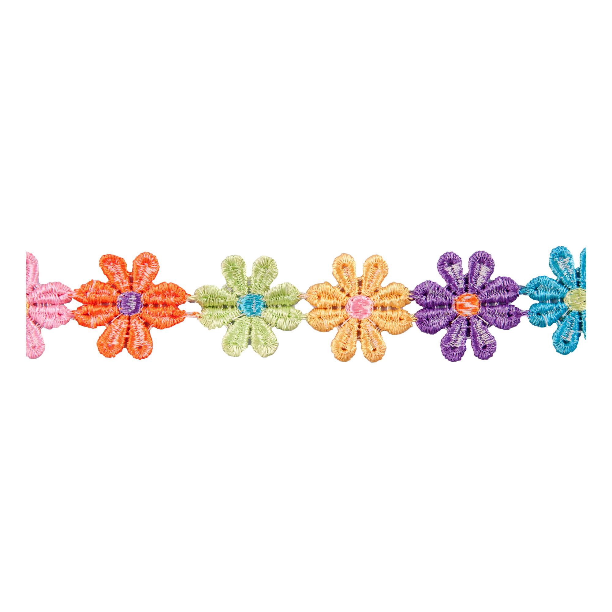Multicolour 25mm Guipre Daisy Lace Trim by the Metre