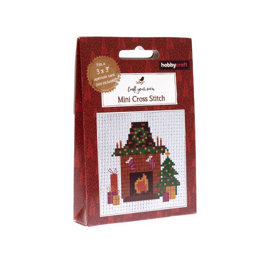 Fireplace Mini Cross Stitch Kit