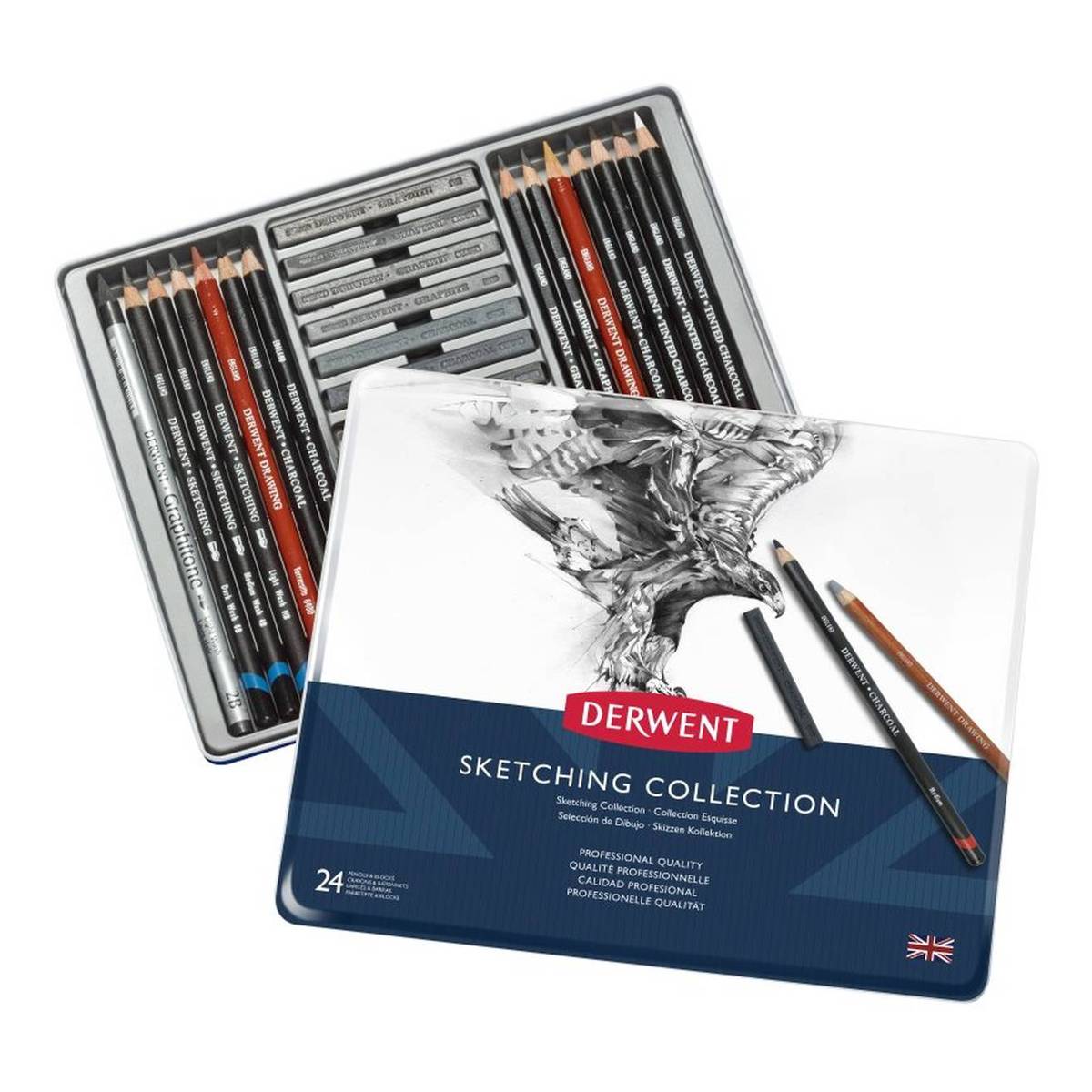 Derwent Sketching Tin Collection 24 Pieces