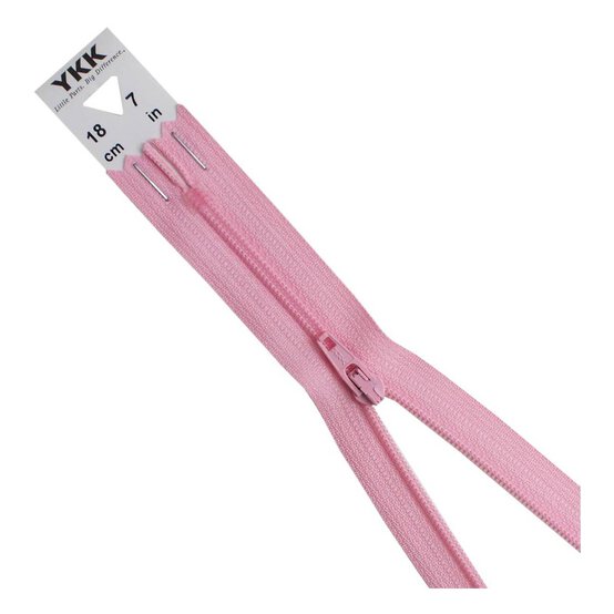 YKK Pink Dress and Skirt Zip 18cm