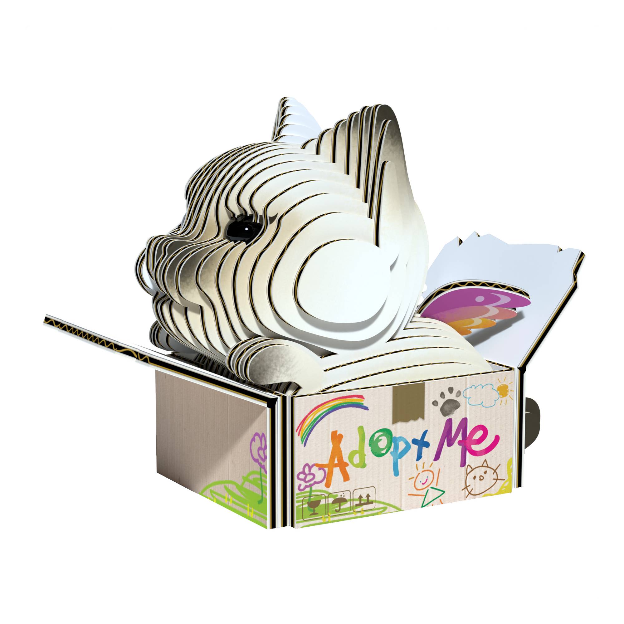 Eugy 3D Cat Mocha Model