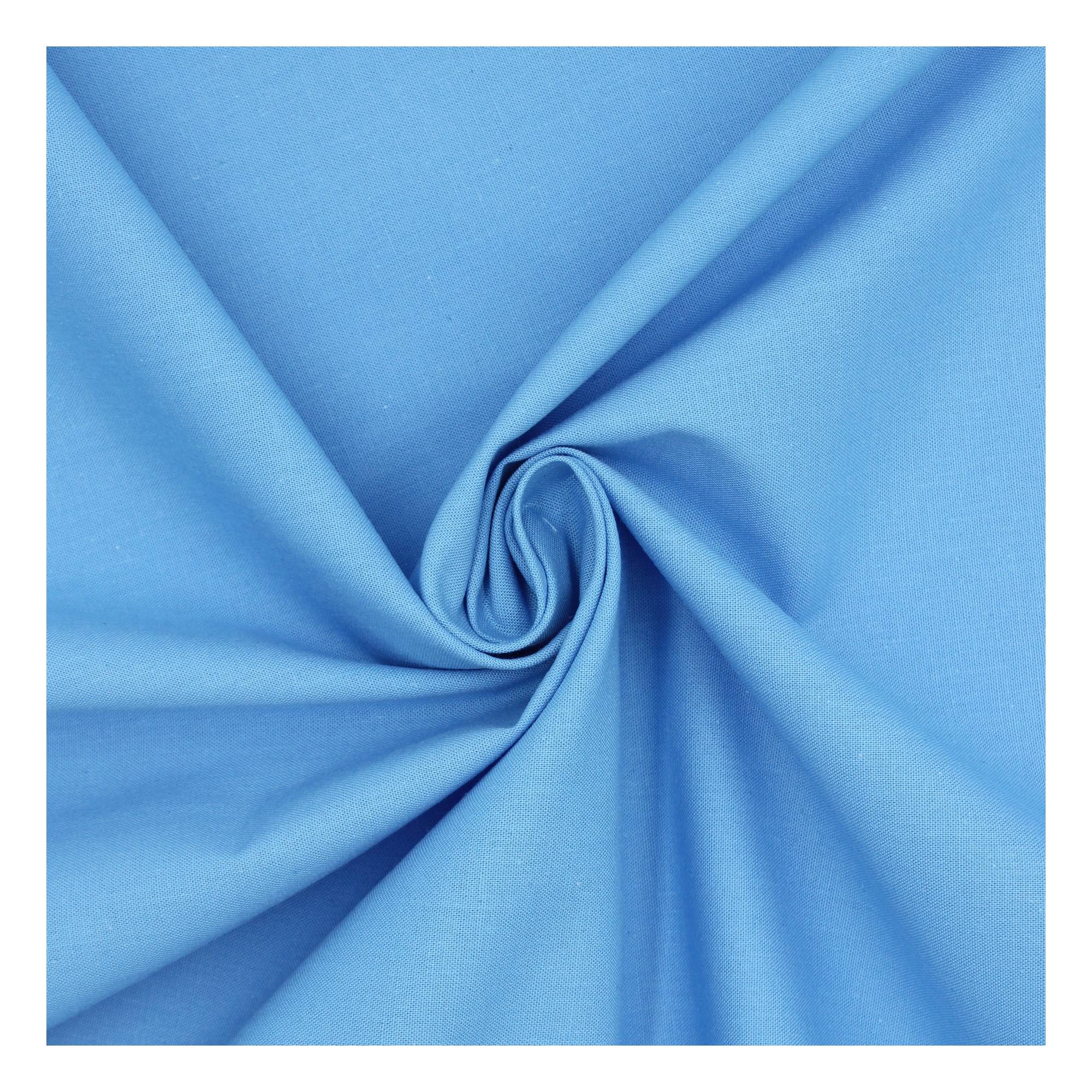 Sky Blue Organic Premium Cotton Fabric by the Metre