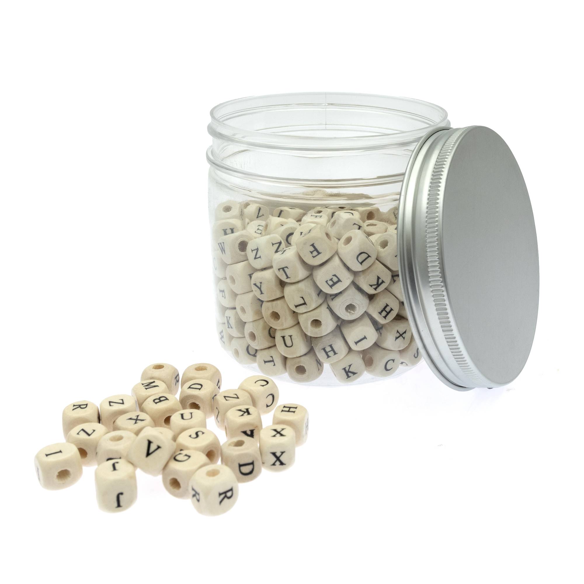 Wooden Alphabet Beads Tub